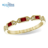 14KYG Ring w/ Rubies & Diamonds - Sz. 7